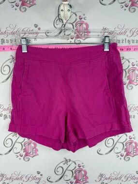 GAP linen shorts pink purple Women's Hot Magenta High-Waist Shorts